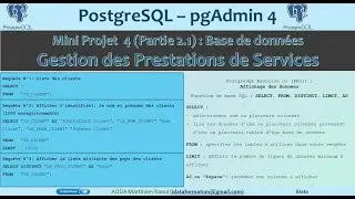 Mini Projet 4 (Partie 2) : Commandes de base SQL (Affichage des données) - PostgreSQL #33