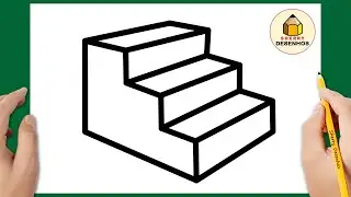 Como desenhar uma escada 3D fácil | Sherry Desenhos
