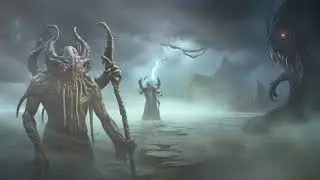 Cosmic horror: Dark creature with wings