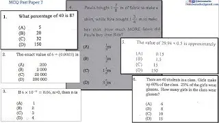 1,2,3,4,5&6 | Computation | Multiple Choice 7 | CXC CSEC Mathematics