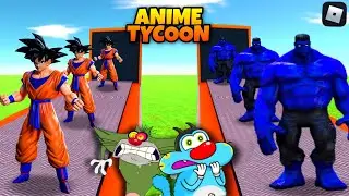 ROBLOX Oggy Opened Goku Factory in Anime Tycoon | Oggy Game | Roblox AnimeTycoon Game