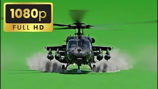 Apache Attack Helicopter Green Screen | 4K HD Chroma Key Footage