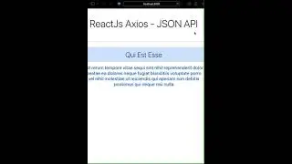 reactjs axios - JSON API