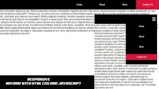 Responsive navigation bar with html css and javascript