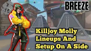 killjoy molly lineups and setup for breeze on A side after plant | #valorant #killjoy #breeze