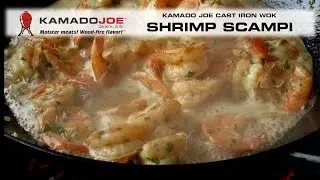 Kamado Joe Cast Iron Wok Shrimp Scampi