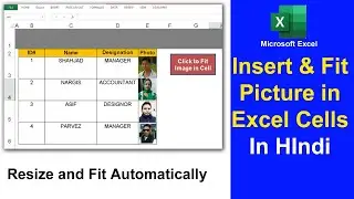 Insert & Fit Picture in Excel Cells Automatically in Hindi