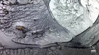 Metallic Mineral painting reaction  - Slow motion fusion