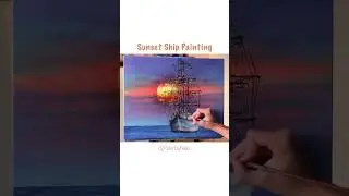 Sailing through Sunset: A Vibrant Acrylic Masterpiece 