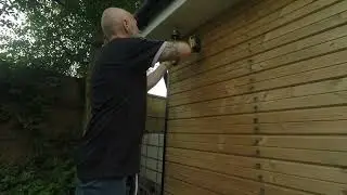 Fitting round vents to my shed. #sheds #garden #buildingproject #diy