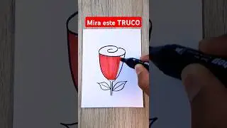 🔥 Como Dibujar una FLOR fácil 👉 Dibujos Fáciles #shorts #short #flores