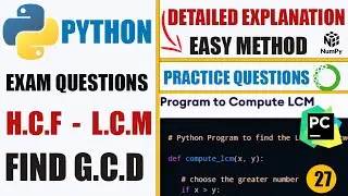 H.C.F and L.C.M  Program  in Python
