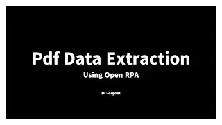 PDF Data Extraction using OpenRPA