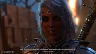 Isobel reaction on Nightsong freely flying in the sky BG3 Cutscene