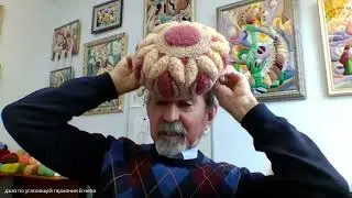 Беретка в объемной ковровой вышивке