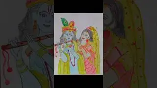 Radha Rani and Krishna Janmashtami special drawing| #janmashtami #radhekrishna #shorts #oilpastel