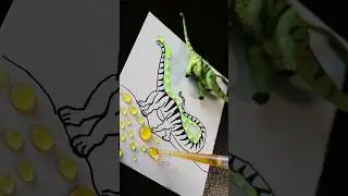 Dinosaur 🦕 drawing waterdrops #art #satisfying #dinosaur