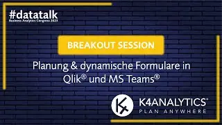 #datatalk congress 2023: Breakout Session – Planning mit K4 Analytics