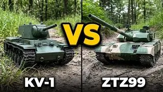 Танки на Радиоуправлении КВ-1 vs ZTZ99 Pro...Перетягивание Стрельба Бездорожье