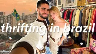 Spend a Day Thrifting w us in São Paulo Brazil 🇧🇷 | Thrift Vlog + Try On Haul
