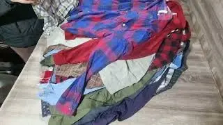 Огляд мішка сортовки "Сорочка байкова" на оптовому складі #секонд-хенд і сток #ЕкстраСток