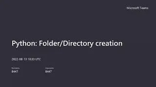 Python: How to create a folder/directory?