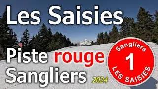 Les Saisies - Ski Alpin - Piste rouge "Sangliers" (février 2024) (4K)