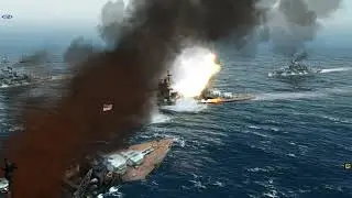 2 German Battleships Vs 4 British Battleships | Atlantic Fleet