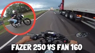 FAZER 250 VS FAN 160 COM COMANDO, ESCAP E PINHAO 16