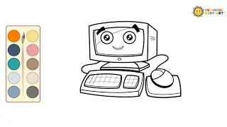 Learn How to Draw a Fun 90s Kids 3D Computer | Kids Drawings