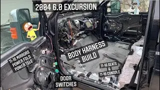 “Black Ice Box” 04 6.0 Excursion Part 3 Body Harness build for 11-16 Mirrors, Seats, & Console