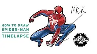 Drawing Spiderman PS4 Timelapse on Procreate