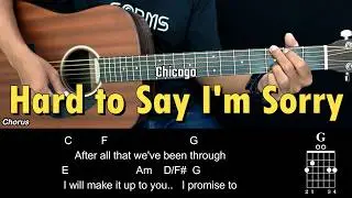 Hard to Say I'm Sorry - Chicago | EASY Guitar Tutorial with Chords - Guitar Lessons