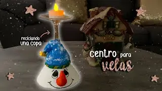☃️ PORTAVELAS de MUÑECO de NIEVE de PORCELANA FRÍA - Manualidades NAVIDEÑAS de porcelana fría