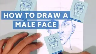 Drawing a MALE FACE | EYES | NOSE | MOUTH - STEP BY STEP TUTORIAL - TooNation