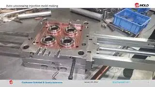 Unscrewing cap plastic injection mold making from design to plastic molding