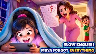 Maya Got an F and Hid It From Mom… Until Tommy Found Out! 😱📚 | Slow English Listening(A2)