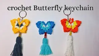 🦋 How to Crochet 3D Butterfly keychain/ Easy Crochet Butterfly Keychain 🦋
