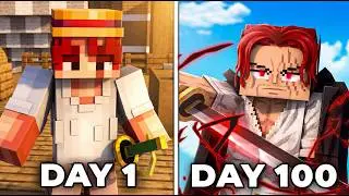 I Spent 100 Days as SHANKS in One Piece Minecraft