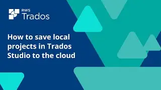 How to save local projects in Trados Studio to the cloud