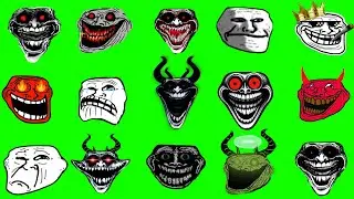 30 troll face green screen || trending troll face green screen no copyright