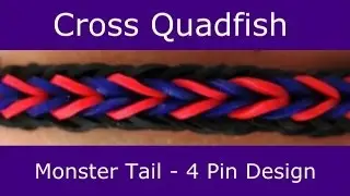 Monster Tail®  Cross Quadfish Bracelet by Rainbow Loom