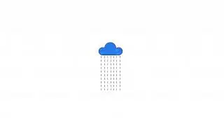 Rain falling from cloud line 2D object animation