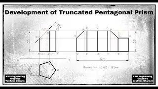 Development of truncated pentagonal prism | development of surfaces in engineering drawing