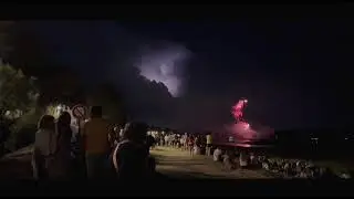 Feu d'artifice et orage au Lac d'Hossegor