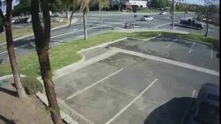 Truck runs red light