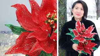French beaded GIANT poinsettia