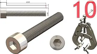 10-Project 48| Tube /Pipe Welding Clamp Vise |SolidWorks Tutorial: M6 hex socket cap screw