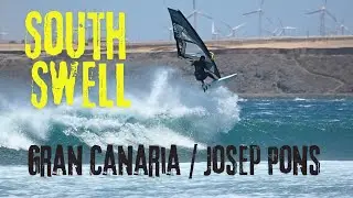 Josep Pons windsurfing on Gran Canaria with South swell