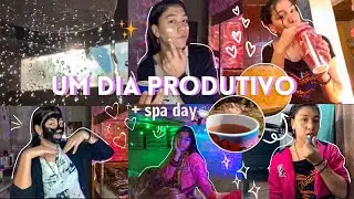 ROTINA PRODUTIVA COMIGO + SPA DAY🛁🧖🏽‍♀️✨  Skincare,cabelo,alimentação,organização..